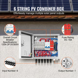 VEVOR Solar PV Combiner Box 6 String 15A for Solar Panel System Steel Case IP65 - Side View
