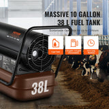 VEVOR 100000Btu Kerosene/Diesel Forced Air Torpedo Space Heater with Thermostat - 45-Degree Angle