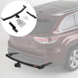 VEVOR Class 3 Trailer Hitch, 2-Inch Receiver, Q455B Steel Tube Frame, Compatible with 2020-2023 Toyota Highlander, Multi-Fit Hitch to Receive Ball Mount, Cargo Carrier, Bike Rack, and Tow Hook, Black - Low Angle