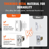 VEVOR Entry Door Handle, Satin Nickel Square Handle Set with Lever Door Handle No Lock, Adjustable Hole Space, Front Door Handle with Reversible for