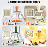 VEVOR Commercial Chopper Commercial Vegetable Chopper with 4 Blades Fruits Dicer - Side View