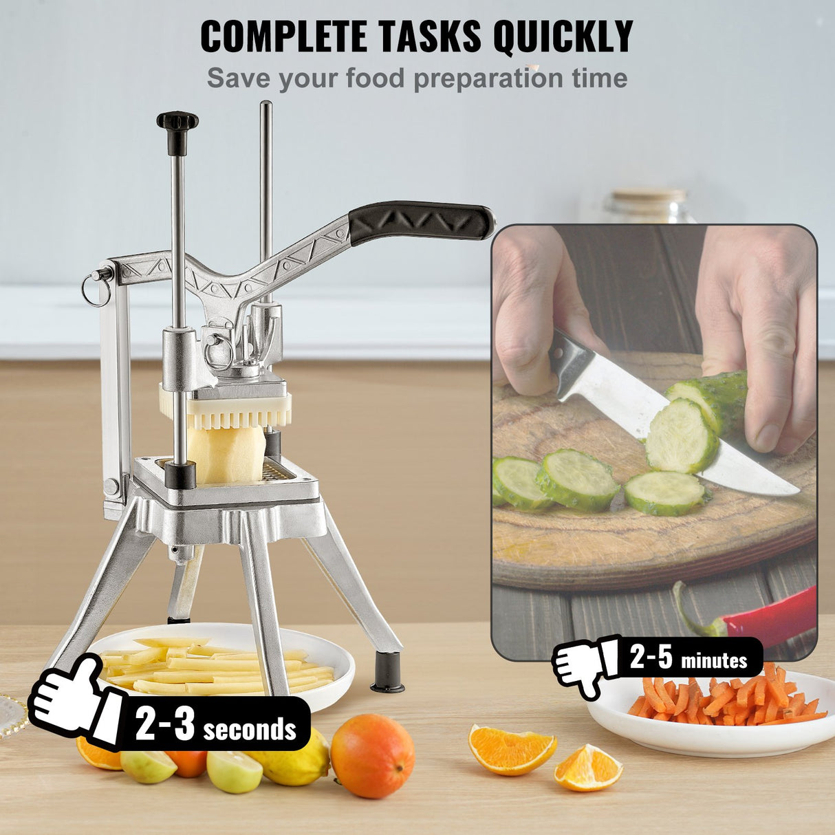 Commercial Chopper Commercial Vegetable Chopper with 4 Blades Fruits Dicer