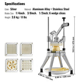 Commercial Chopper Commercial Vegetable Chopper with 4 Blades Fruits Dicer