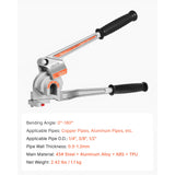 VEVOR 3 in 1 Manual Lever Pipe Tube Bender for 6.35 mm 9.5 mm 12.7 mm O.D. Pipes - Rear View