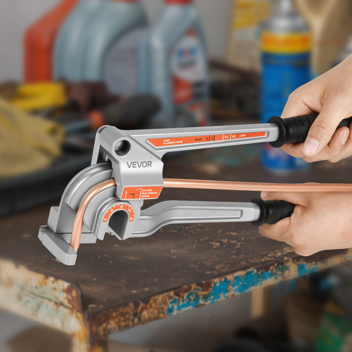 VEVOR 3 in 1 Manual Lever Pipe Tube Bender for 6.35 mm 9.5 mm 12.7 mm O.D. Pipes