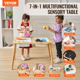 VEVOR Kids Sensory Table Sand Water Play Table with 1 Paper Roll 3 Storage Bins - Front View