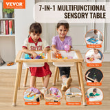 VEVOR Kids Sensory Table & Chair Set Sand Water Play Table with 2 Storage Bins - Front View