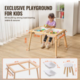 VEVOR Kids Sensory Table & Chair Set Sand Water Play Table with 2 Storage Bins
