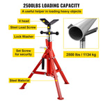 V Head Pipe Stand 0.32 - 30.48 cm Capacity, Adjustable Height 610mm-1067mm, Pipe Jack Stands 1134kg Load Capacity, Portable Folding Pipe Stands, Carbon Steel Body for Enhanced Durability