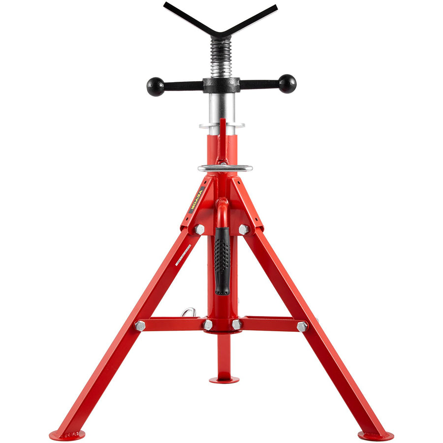 V Head Pipe Stand 0.32 - 30.48 cm Capacity, Adjustable Height 610mm-1067mm, Pipe Jack Stands 1134kg Load Capacity, Portable Folding Pipe Stands, Carbon Steel Body for Enhanced Durability