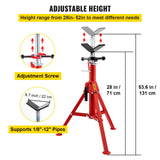 VEVOR Pipe Jack Stand V-Head Foldable Legs 2500LB Max. Height 52