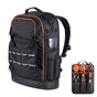 Tool Backpack, 65 Pockets, Heavy-duty Tools Storage Organizer Work Bags with Laptop Compartment & Molded Base, Electrician Jobsite Backpack for Electrician, Repairman, and HVAC Techs