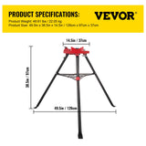 VEVOR Tripod Pipe Chain Vice Stand 1/8" to 6" w/ Steel Legs & Rubber Mounts Bib