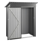 1533 x 876 x 1815 mm Metal Garden Shed, Storage Building with Lockable Door & 2 Louver Vents, Sloped Roof Metal Outdoor Storage Shed, Tool Sheds Outdoor Storage for Backyard, Garden, Patio