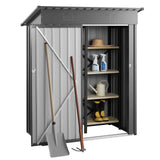 1533 x 876 x 1815 mm Metal Garden Shed, Storage Building with Lockable Door & 2 Louver Vents, Sloped Roof Metal Outdoor Storage Shed, Tool Sheds Outdoor Storage for Backyard, Garden, Patio