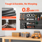 VEVOR Metal Pegboard Panels609.6 x 304.8 mm3 Panels Wall Organizer for Home - Side View