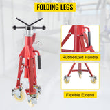 VEVOR Pipe Stand, Pipe Jack Stands with Casters Adjustable Height 28-52 Inch, V Head Pipe Stand 882 LB, Folding Portable Pipe Stands 1/8 to 12 Inch