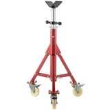 VEVOR Pipe Stand, Pipe Jack Stands with Casters Adjustable Height 28-52 Inch, V Head Pipe Stand 882 LB, Folding Portable Pipe Stands 1/8 to 12 Inch