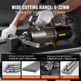 VEVOR 2300W Electric Hydraulic Rebar Cutter Cutting up to 1.26 Inch 5-32mm - Top-Down View