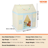 VEVOR Kids Play Tent, Kids Tent for Kids 1-5 Years Old, Toddler Tent with Mat and Tent Lamp, Tent for Kids with Windows for Indoor and Outdoor, Play House Castle Tent for Boys and Girls, Beige - Close-Up Angle