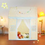VEVOR Kids Play Tent, Kids Tent for Kids 1-5 Years Old, Toddler Tent with Mat and Tent Lamp, Tent for Kids with Windows for Indoor and Outdoor, Play House Castle Tent for Boys and Girls, Beige - Low Angle