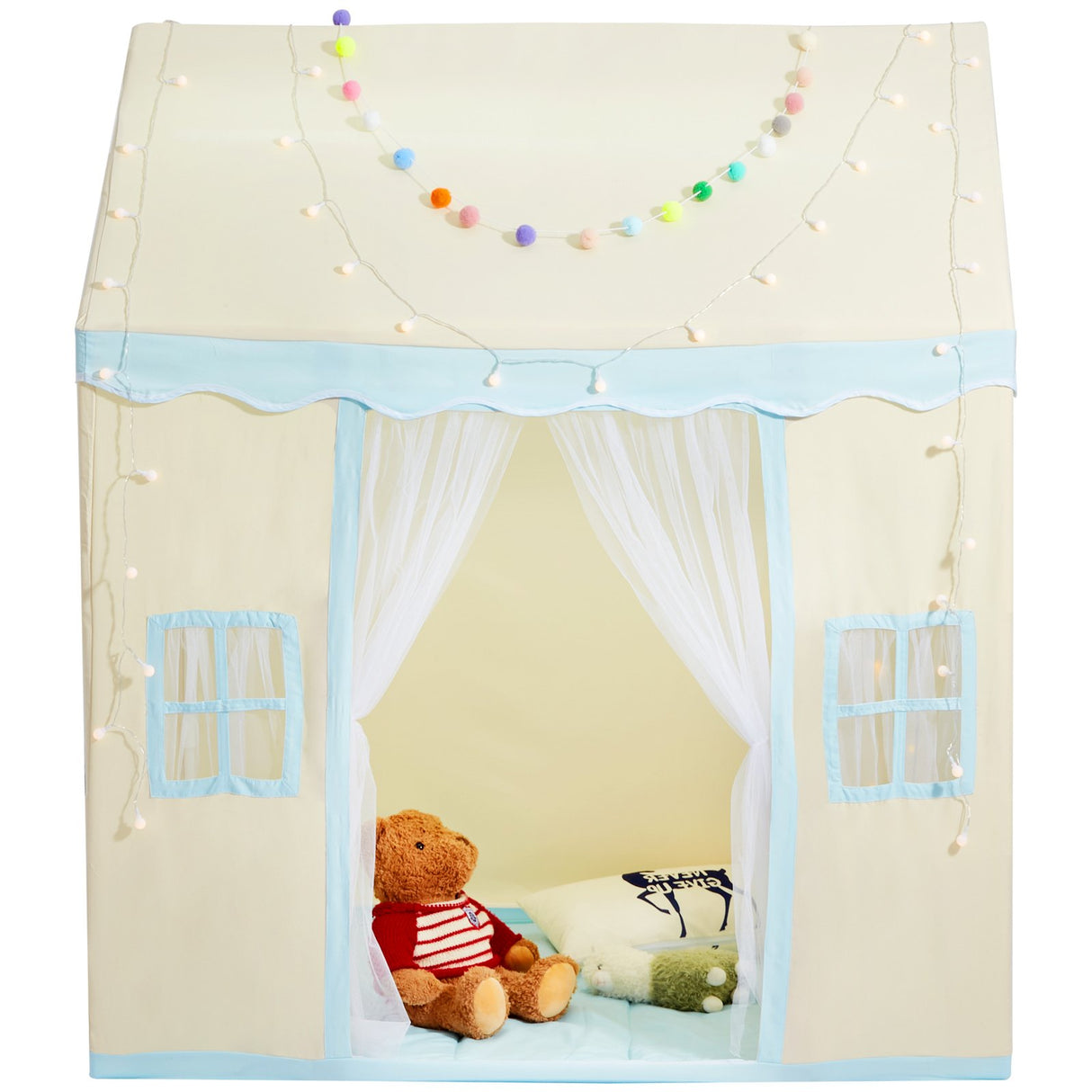 VEVOR Kids Play Tent, Kids Tent for Kids 1-5 Years Old, Toddler Tent with Mat and Tent Lamp, Tent for Kids with Windows for Indoor and Outdoor, Play