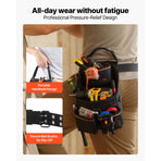 Tool Pouch with Belt, 14 Pockets Professional Tool Belt Pouch for Men, Heavy Duty Detachable Adjustable Utility Work Bag for Electrician, Carpenter, Construction, Adjusts Waist 83 cm to 127 cm