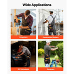 Tool Pouch with Belt, 14 Pockets Professional Tool Belt Pouch for Men, Heavy Duty Detachable Adjustable Utility Work Bag for Electrician, Carpenter, Construction, Adjusts Waist 83 cm to 127 cm