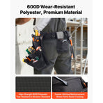 Tool Belt, 18 Pockets Professional Tool Pouch for Men, Heavy Duty Adjustable Utility Belt Detachable Work Bag for Electrician, Carpenter, Construction, Work Apron Organizer, Adjusts 80-131 cm