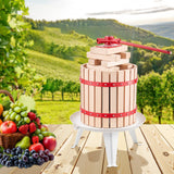 VEVOR Fruit Wine Press Manual Press for Wine Making 3.2 Gal/12L Wood Basket - Low Angle