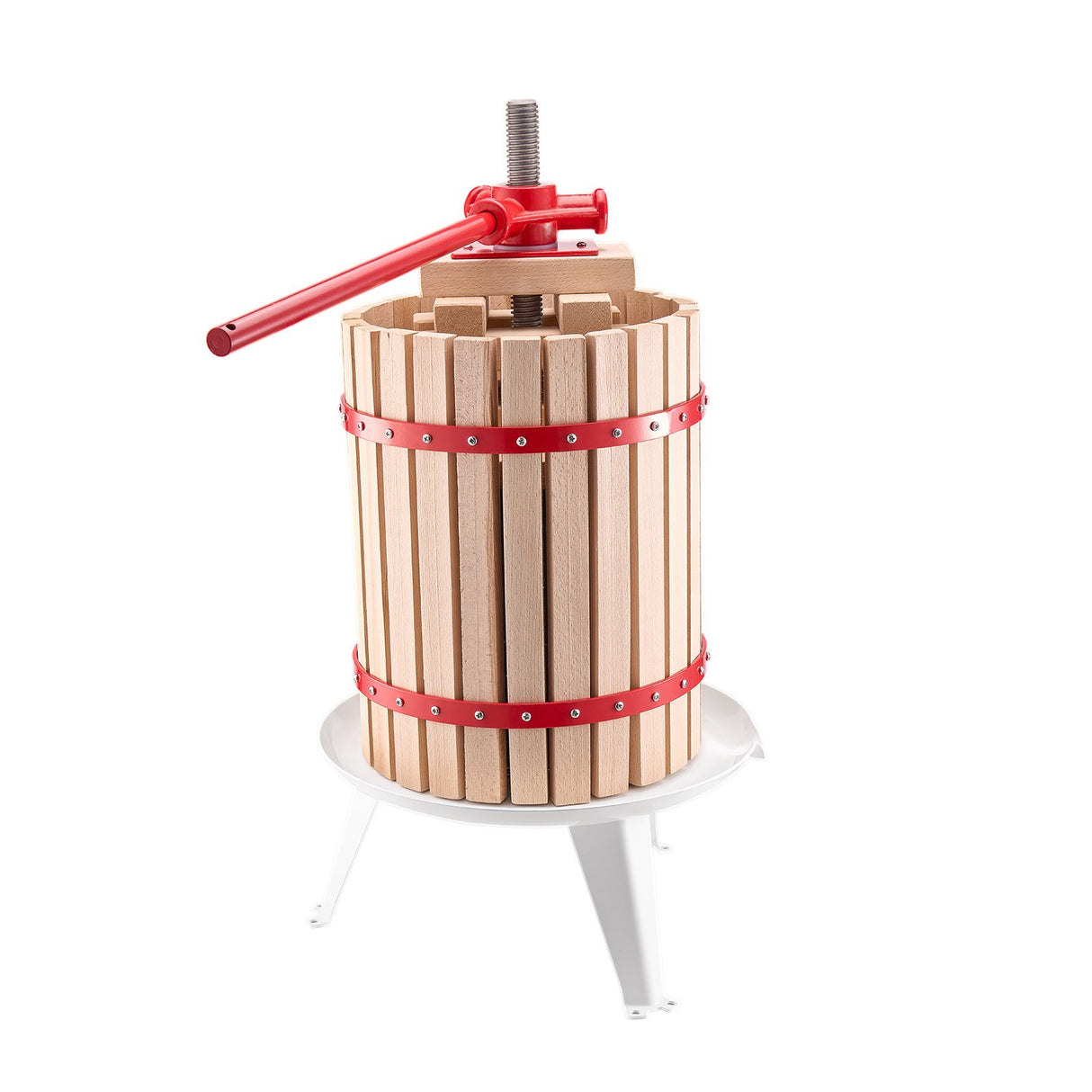 VEVOR Fruit Wine Press Manual Press for Wine Making 4.75 Gal/18L Wood Basket