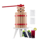 1.6 Gal/6L Fruit Wine Press, Solid Wood Basket with 8 Blocks, Heavy Duty Manual Juice Maker, Cider Apple Grape Tincture Honey Olive Oil Making Press with Handle for Kitchen, Home