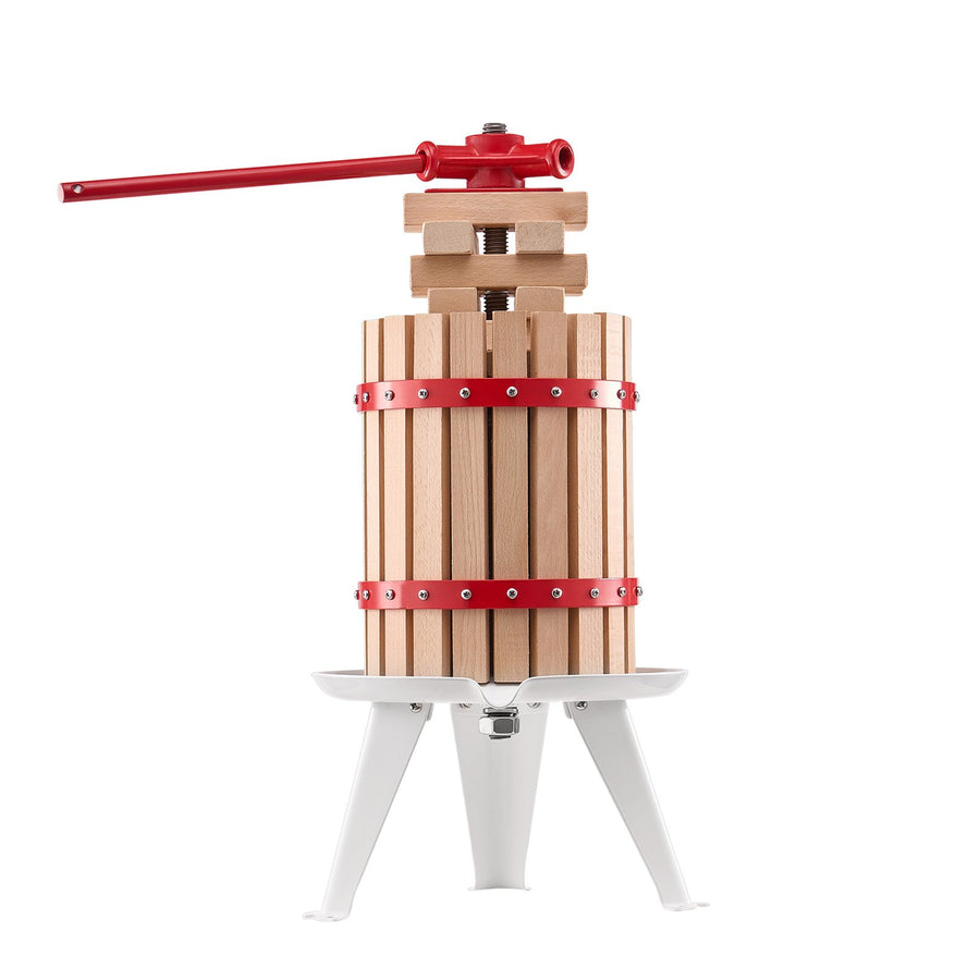 1.6 Gal/6L Fruit Wine Press, Solid Wood Basket with 8 Blocks, Heavy Duty Manual Juice Maker, Cider Apple Grape Tincture Honey Olive Oil Making Press with Handle for Kitchen, Home