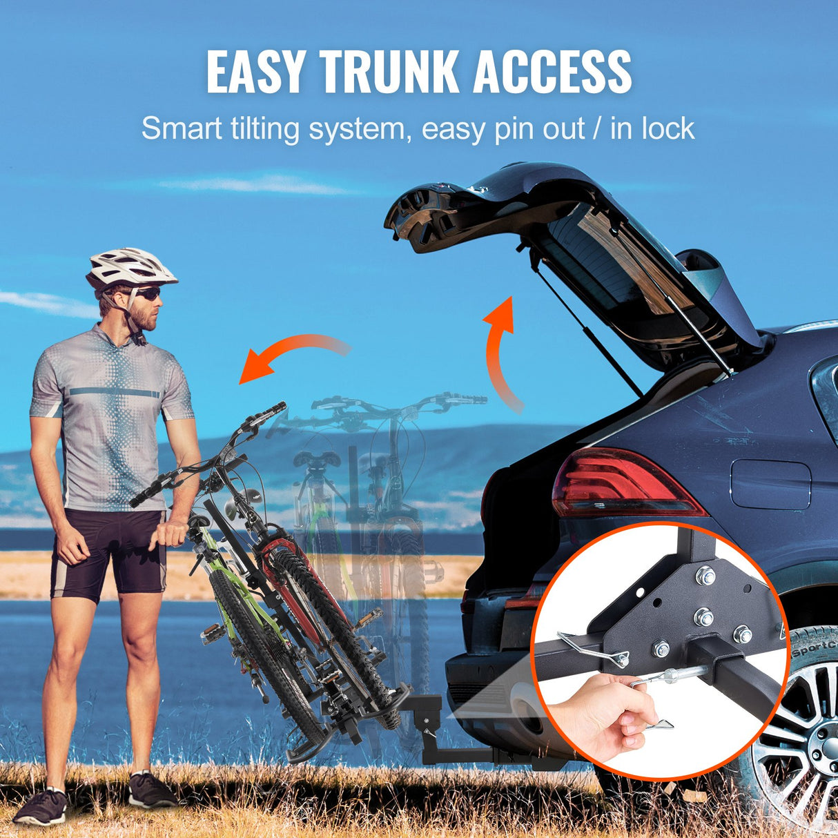 VEVOR 2-Bike Rack Hitch Mount 160lbs Folding Carrier Car Truck SUV 2