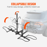 VEVOR 2-Bike Rack Hitch Mount 160lbs Folding Carrier Car Truck SUV 2 - 45-Degree Angle