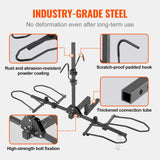 VEVOR 2-Bike Rack Hitch Mount 160lbs Folding Carrier Car Truck SUV 2 - Rear View