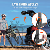 VEVOR 4 Bike Rack Hitch Mount Folding Swing Down Bicycle Carrier Car Truck SUV 150 lbs - Top-Down View