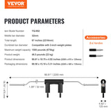 VEVOR Safety Squat Bar Fitness Squat Bar Attachment Weight Lifting - Rear View