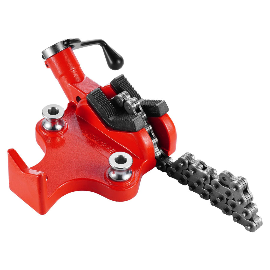 Heavy-Duty Pipe Chain Vise, 1/4" - 6" Pipe Capacity, 28" Rugged Chain & Cast Iron Base, Industrial-Grade Pipe Clamping for Plumbing, Automotive Repairs, Metalworking