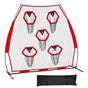 2133.6 x 2133.6mm Football Trainer Throwing Net, Training Throwing Target Practice Net with 5 Target Pockets, Knotless Net Includes Straps and Portable Carry Case, Improve QB Throwing Accuracy