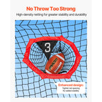 2133.6 x 2133.6mm Football Trainer Throwing Net, Training Throwing Target Practice Net with 5 Target Pockets, Knotless Net Includes Straps and Portable Carry Case, Improve QB Throwing Accuracy