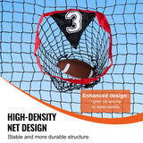 VEVOR 8 x 8 ft Football Trainer Throwing Net, Training Throwing Target Practice Net with 5 Target Pockets, Knotless Net Includes Bow Frame and