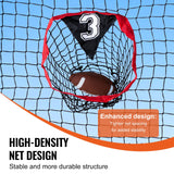 VEVOR 8 x 8 ft Football Trainer Throwing Net, Training Throwing Target Practice Net with 5 Target Pockets, Knotless Net Includes Bow Frame and Portable Carry Case, Improve QB Throwing Accuracy, Red - 45-Degree Angle