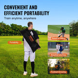 VEVOR 8 x 8 ft Football Trainer Throwing Net, Training Throwing Target Practice Net with 5 Target Pockets, Knotless Net Includes Bow Frame and Portable Carry Case, Improve QB Throwing Accuracy, Red - Rear View