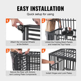 VEVOR Heavy Duty Dog Crate 38 in Metal Dog Kennel with Wheels and Removable Tray - 45-Degree Angle