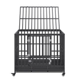 VEVOR 47 Inch Heavy Duty Dog Crate, Indestructible Dog Crate, 3-Door Heavy Duty Dog Kennel for Medium to Large Dogs with Lockable Wheels and Removable Tray, High Anxiety Dog Crate for Indoor & Outdoor - Extra Image