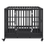 VEVOR 47 Inch Heavy Duty Dog Crate, Indestructible Dog Crate, 3-Door Heavy Duty Dog Kennel for Medium to Large Dogs with Lockable Wheels and Removable Tray, High Anxiety Dog Crate for Indoor & Outdoor - Extra Image