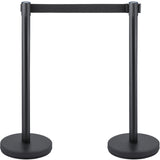 VEVOR Crowd Control Stanchion, Set of 6 Pieces Stanchion Set, Stanchion Set with 6.6 ft/2 m Black Retractable Belt, Black Crowd Control Barrier with Concrete and Metal Base – Easy Connect Assembly - Extra Image