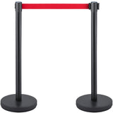 VEVOR Crowd Control Stanchion, Set of 6 Pieces Stanchion Set, Stanchion Set with 6.6 ft/2 m Red Retractable Belt, Crowd Control Barrier with Rubber Base – Easy Connect Assembly for Crowd Control (Black) - Extra Image