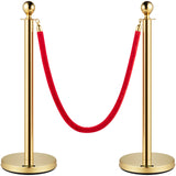 VEVOR 4PCS Gold Stanchion Posts Queue, 38 Inch Red Velvet Rope, Crowd Control Barriers Queue Line Rope, Barriers for Party Supplies - Extra Image